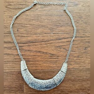 Elegant Silver Textured Necklace